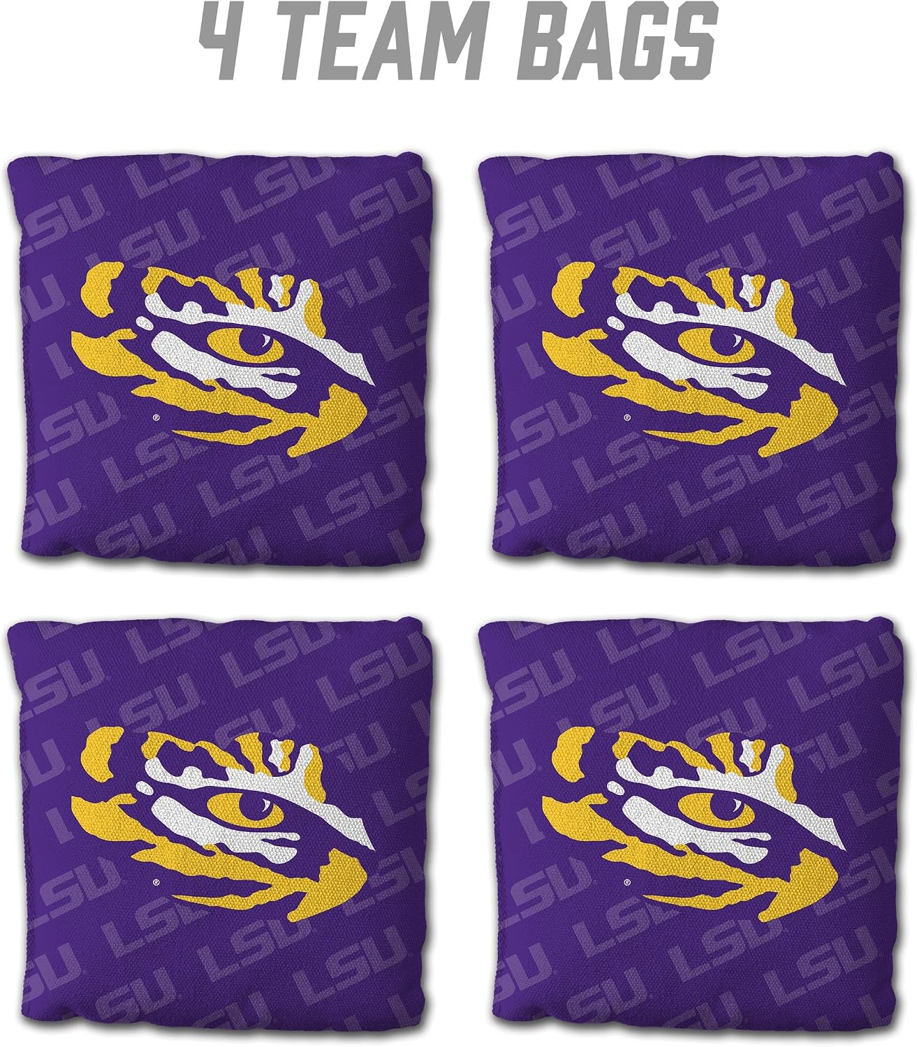 Juego 4 bolsas Cornhole NCAA 6x6pulg 16oz USA
