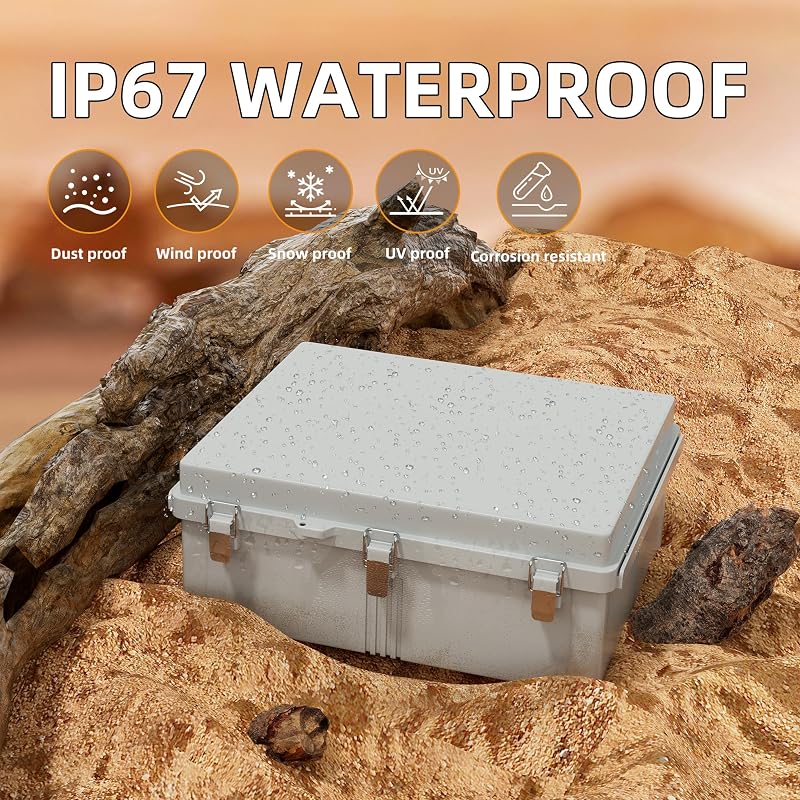 Caja eléctrica intemperie 19.7x15.7x7.9 ABS con DIN Rail