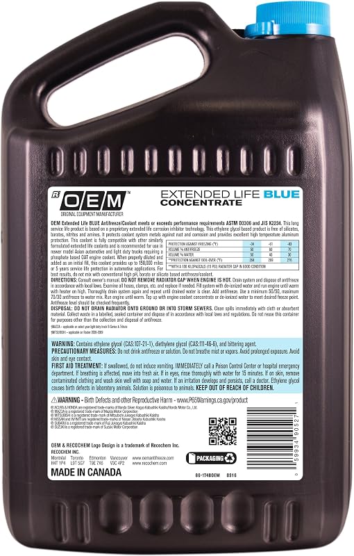 Anticongelante concentrado premium AZUL 1gal
