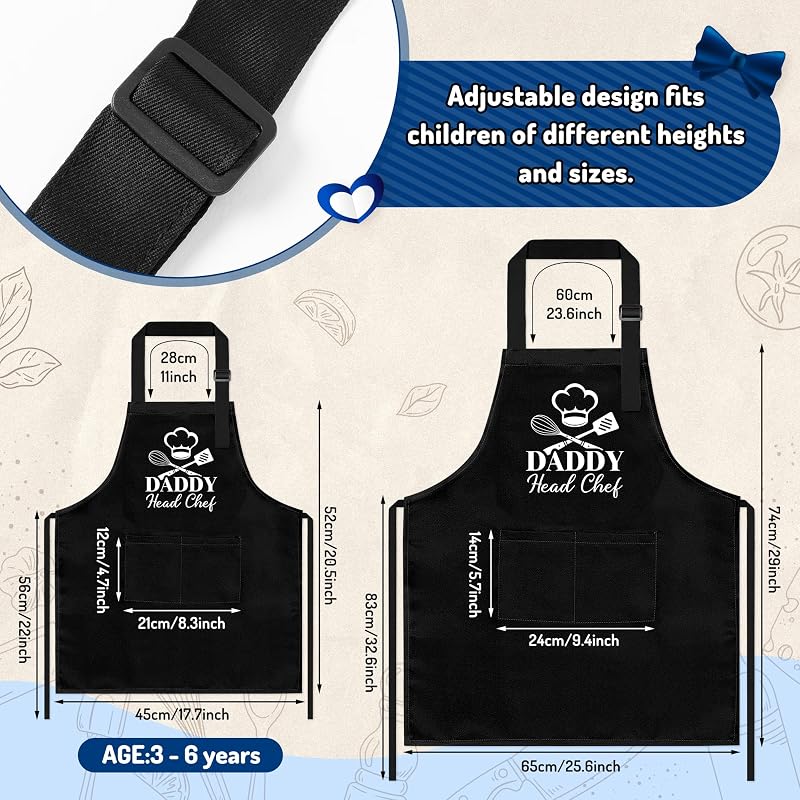 Set 2 Delantales Ajustables con Bolsillos Padre e Hijo