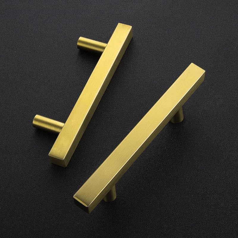 Manijas gabinete latón cepillado dorado 3" 20 Pzas