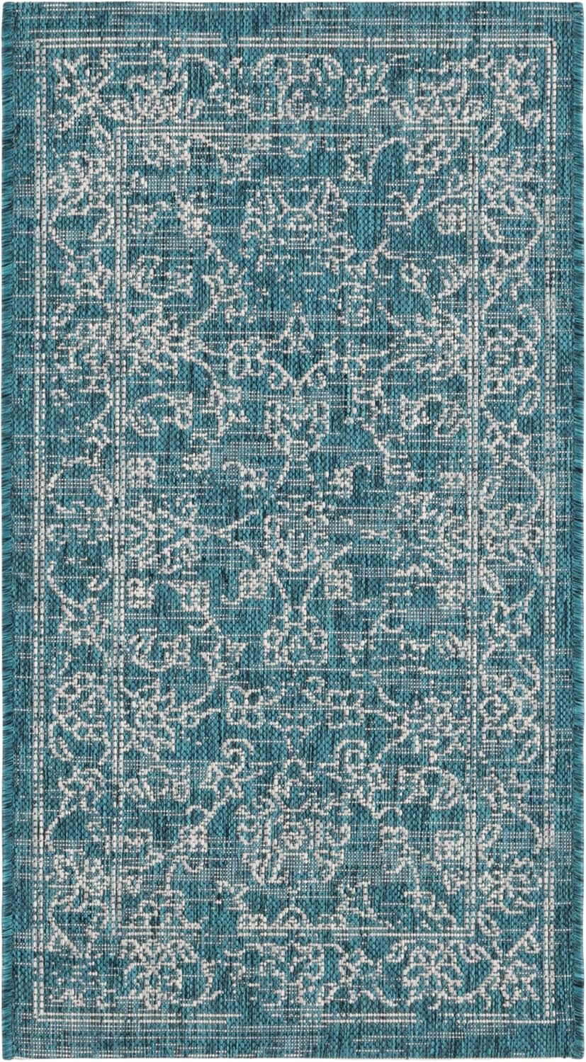 Alfombra exterior lavable 2x3.7pies turquesa