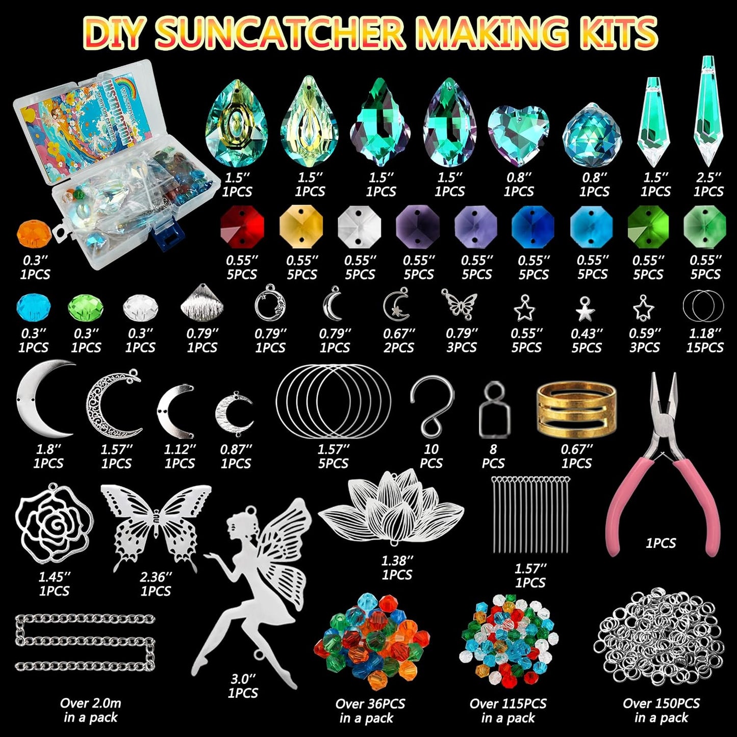 10 Sets Atrapasoles de Cristal para Decorar Hogar