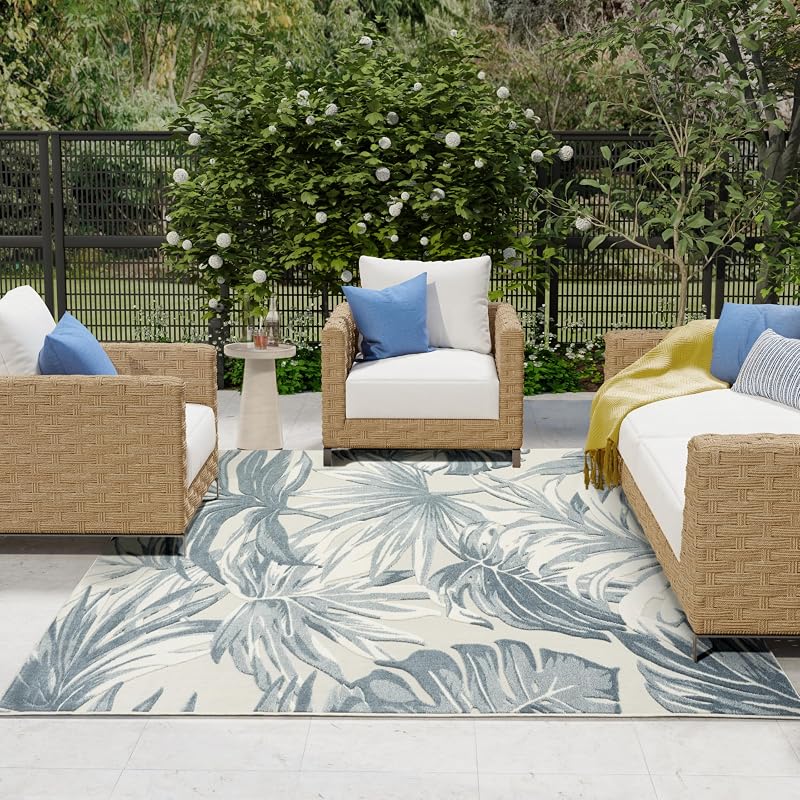 Alfombra azul marfil 7'10"x10'6" para dormitorio y sala