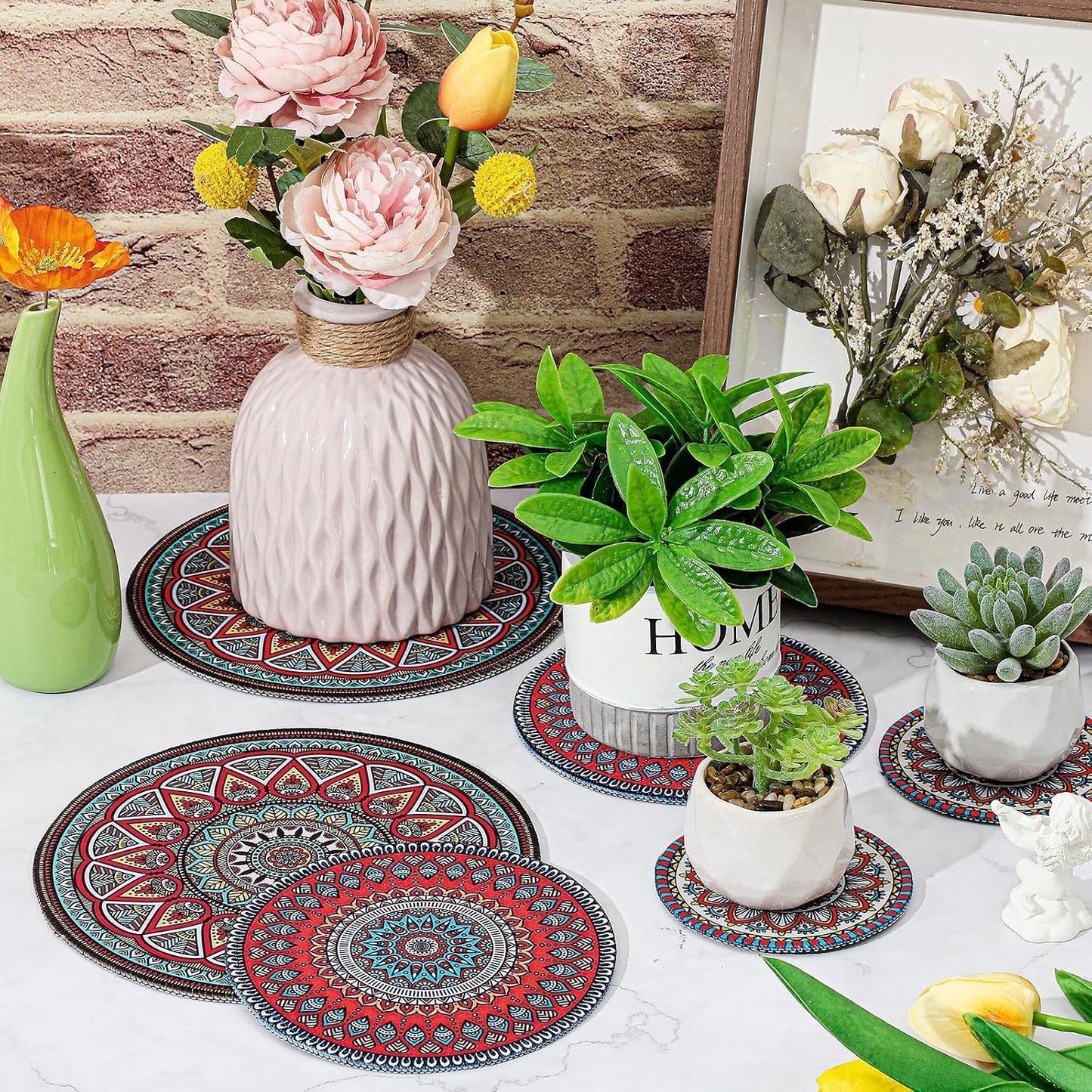 6 Pzas Tapete para Maceta Boho Almohadilla Antiderrap