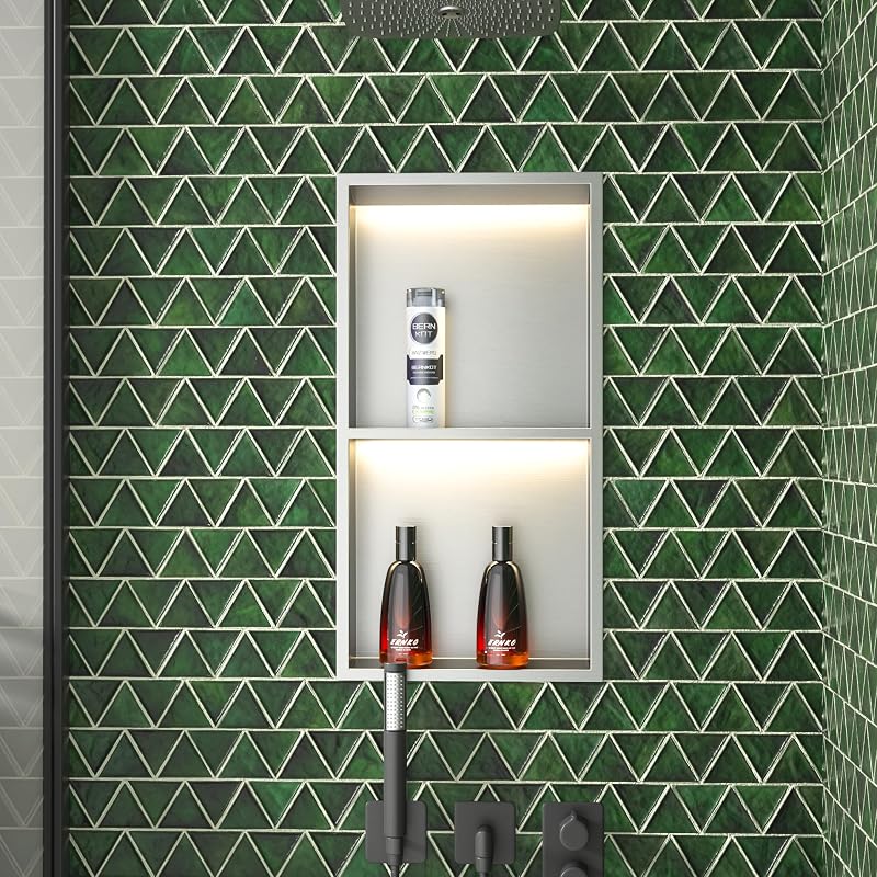 Nicho ducha LED acero inox 24x12" sin azulejos