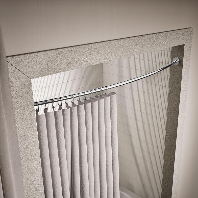 Barra ducha curvada acero inox pulido 60-76"