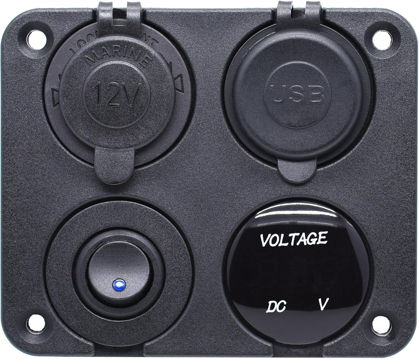 Cargador USB dual 2.1A con voltímetro LED para auto y barco