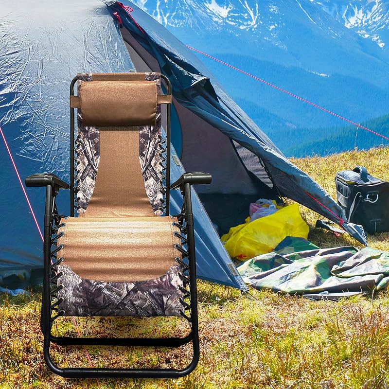 Silla patio camuflaje acero marco zero gravity