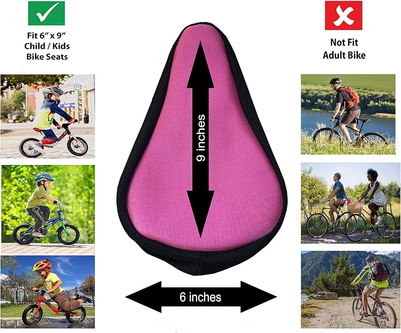 Funda cojín gel asiento bicicleta niño 8x5pulg