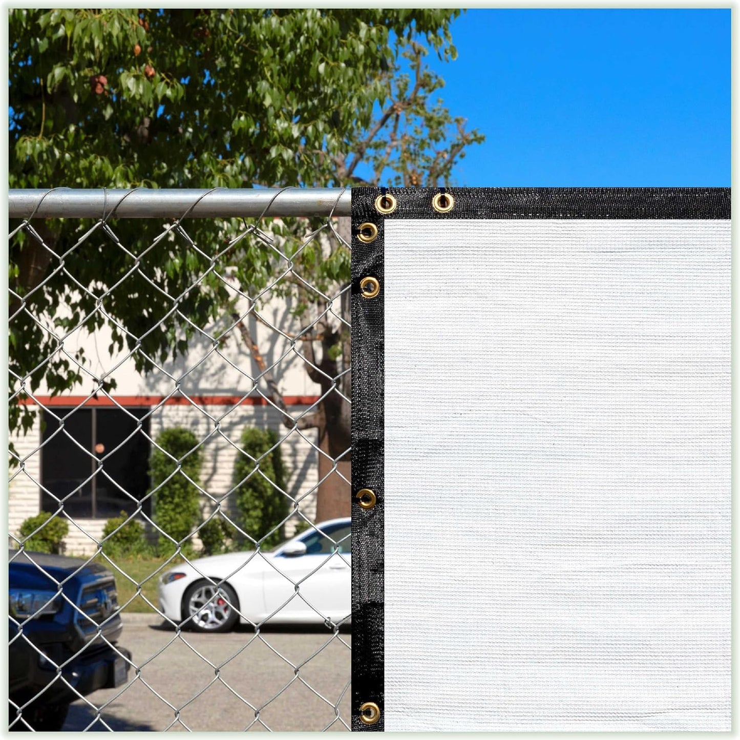 Pantalla privacidad cerca 4ft negra blanca 170g/m2