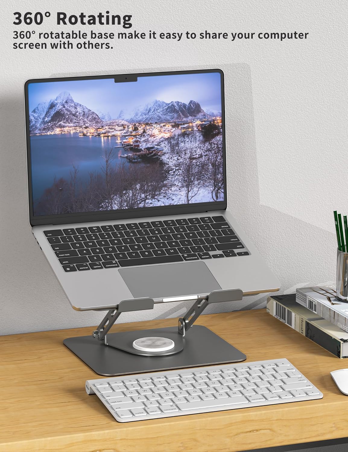 Soporte escritorio base giratoria 360° ajustable 10-15.6pulg
