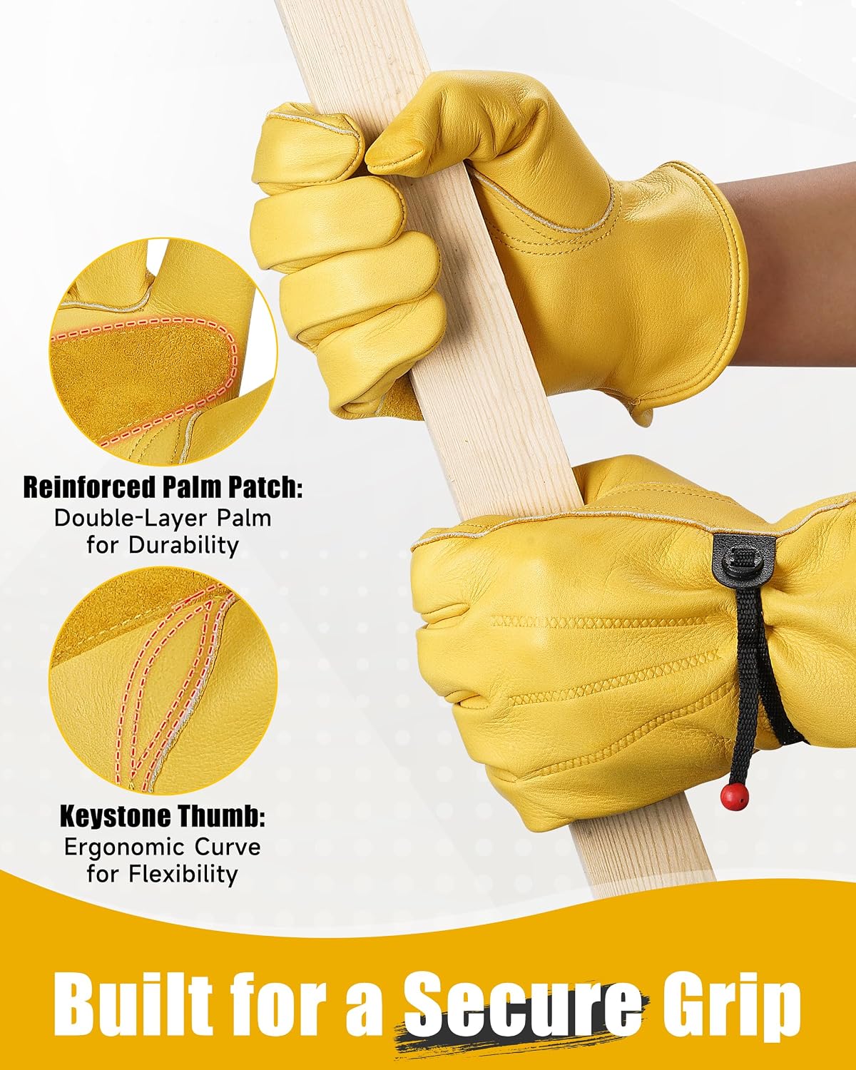 Guantes cuero trabajo resistente jardinería antirotura