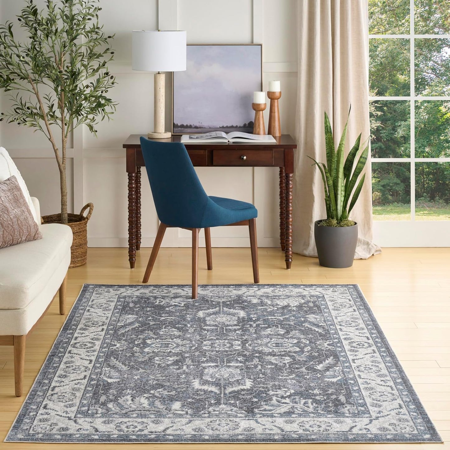 Alfombra lavable 4x6ft para dormitorio sala comedor