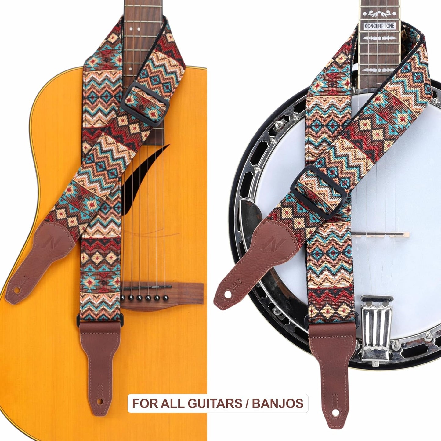 Correa guitarra cuero vacuno 2pulg ajustable