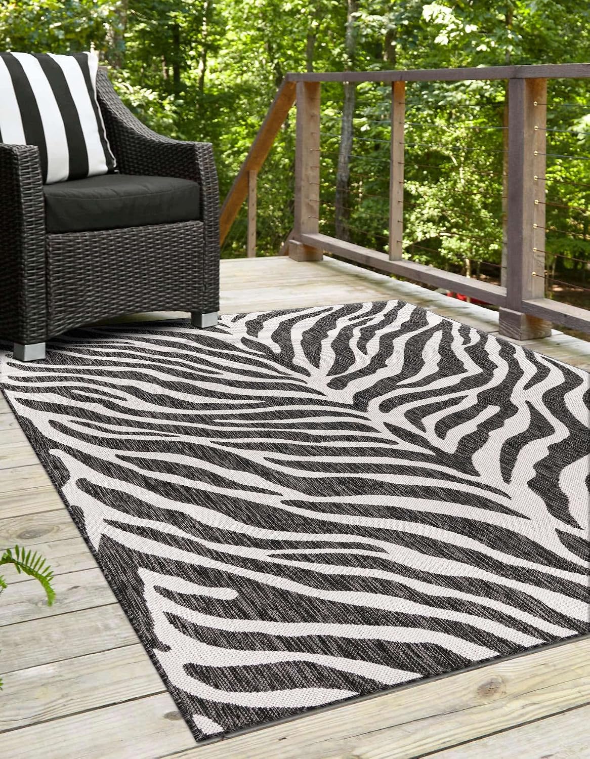 Alfombra área Tsavo 10x14pulg Rectángulo Blanco/Negro