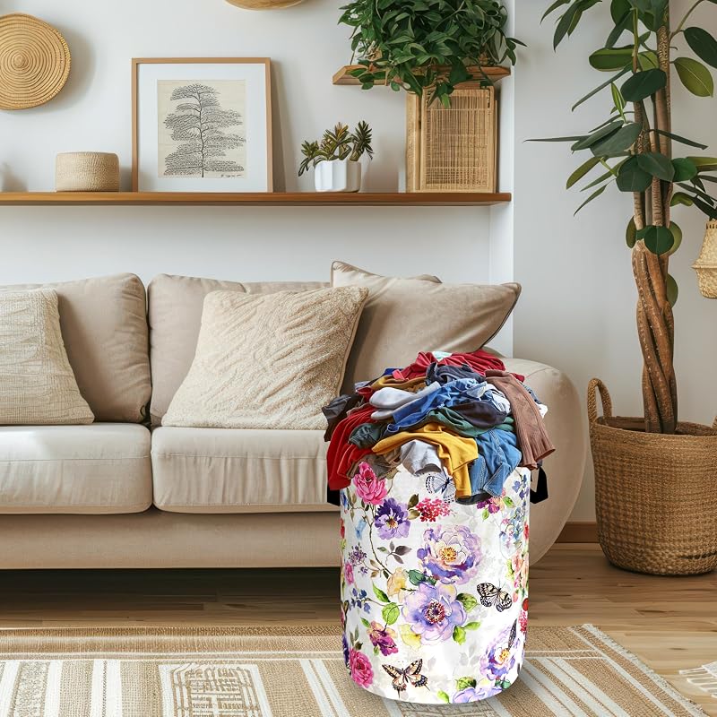 Cesta lavandería plegable tela Oxford 18.9x16.5pulg
