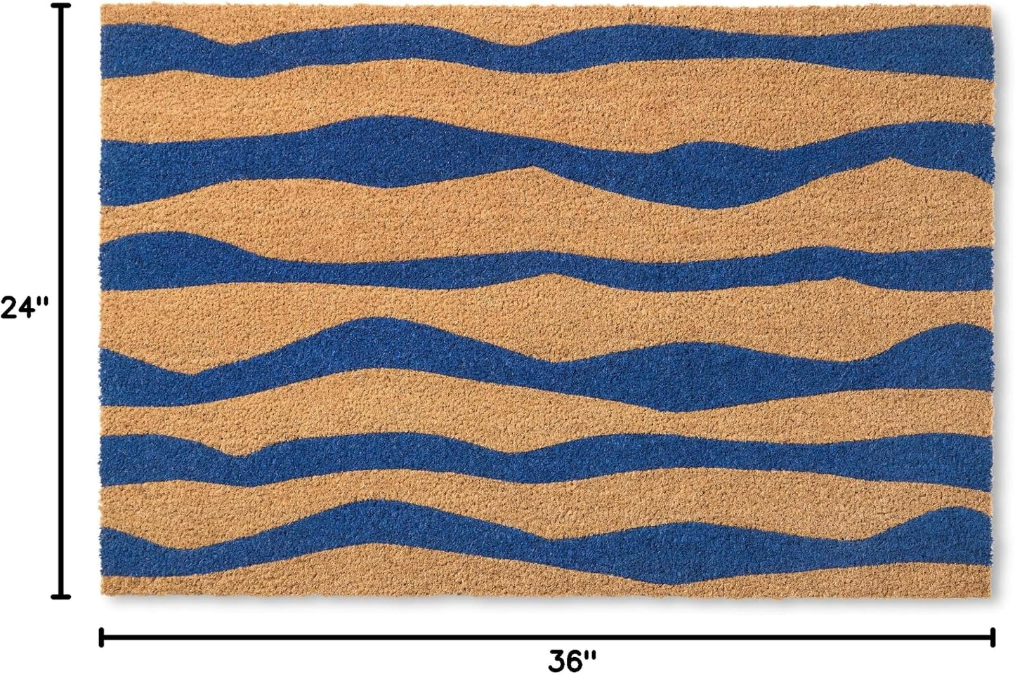 Alfombra entrada antiderrap fibra coco 24x36pulg azul