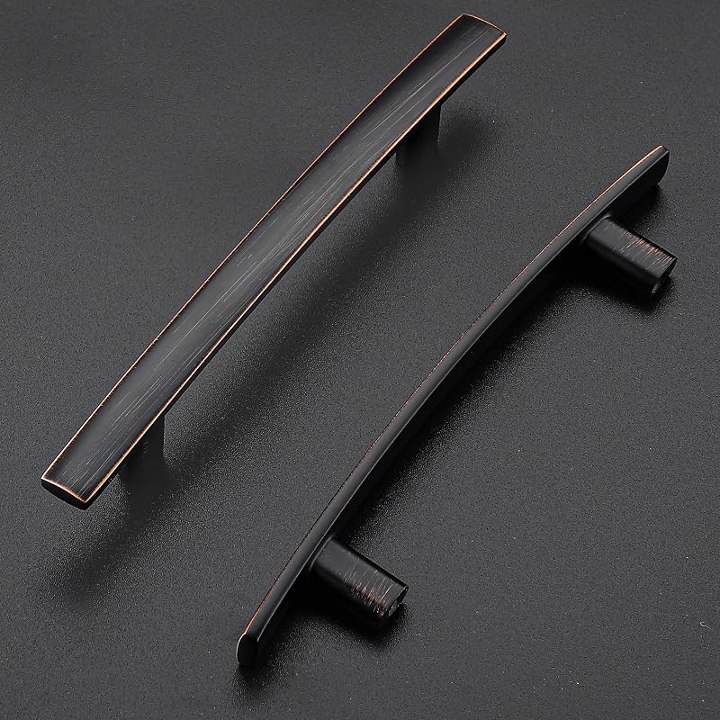 15 Manijas Curvas para Gabinete 4" Color Bronce Aceitado