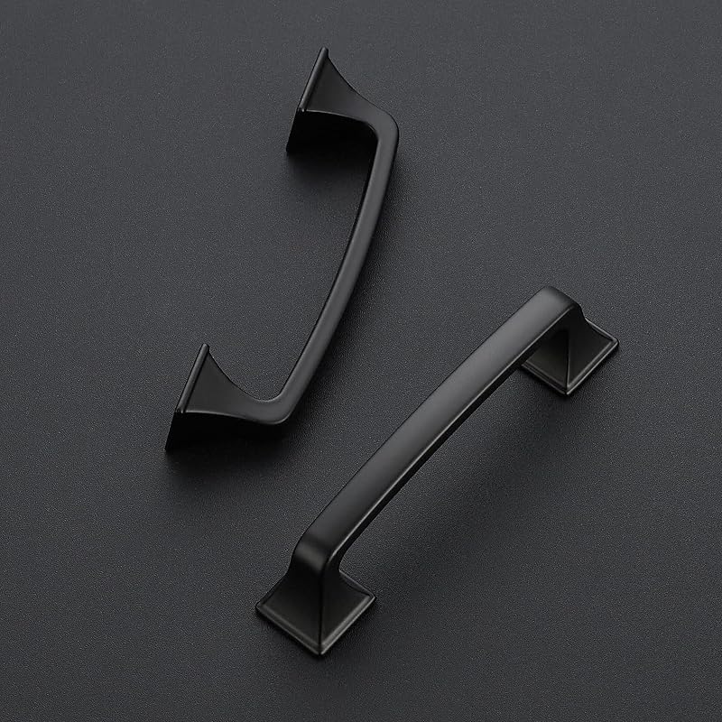 15 Manijas cocina 3-3/4" cuadradas negro sólidas