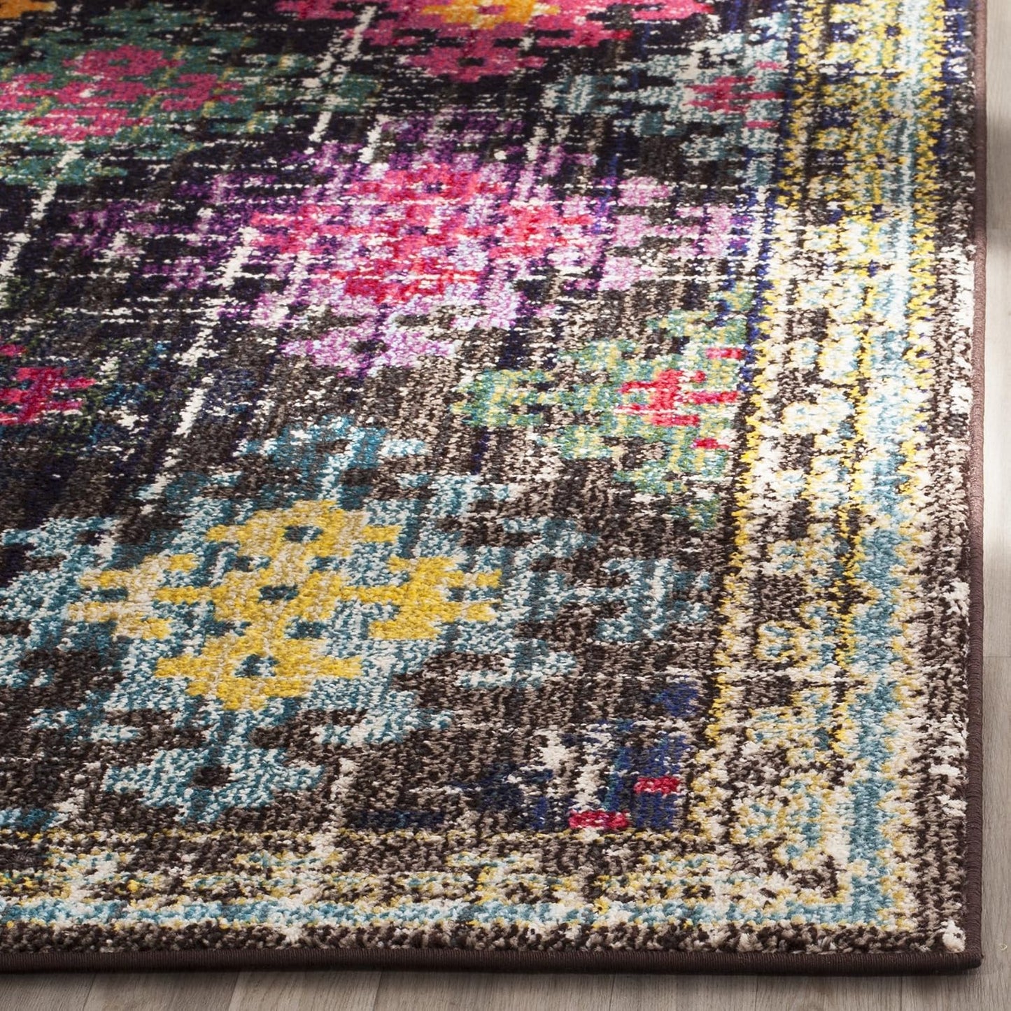 Alfombra pasillo 2.2x6ft diseño enrejado diamantes no pelusa