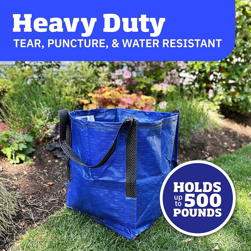 Bolsa almacenamiento resistente 22gal 500lb set 4 azul