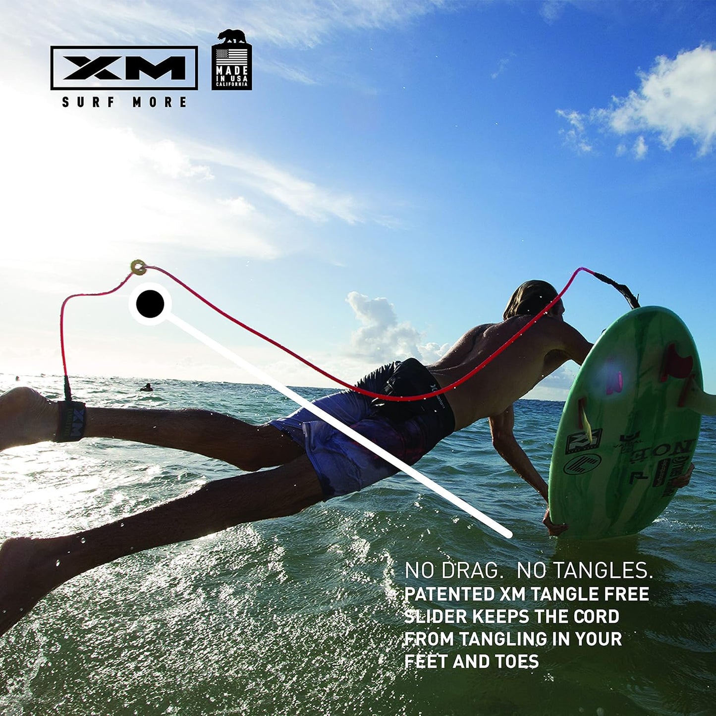 Correa tabla surf 6-12" sin enredos con bolsillo llaves