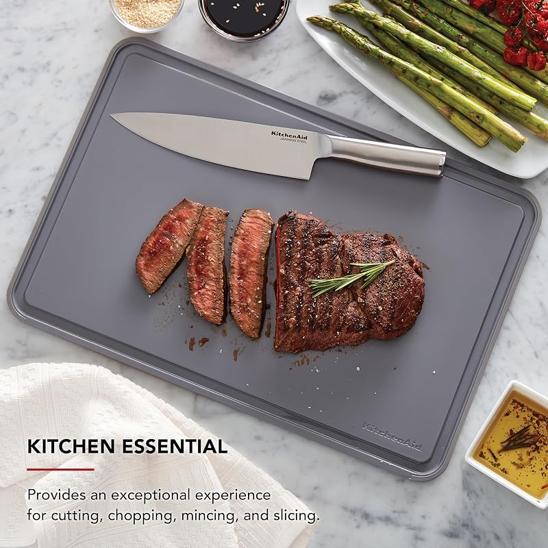 Tabla cortar plástico KitchenAid 12x18pulg antideslizante gris