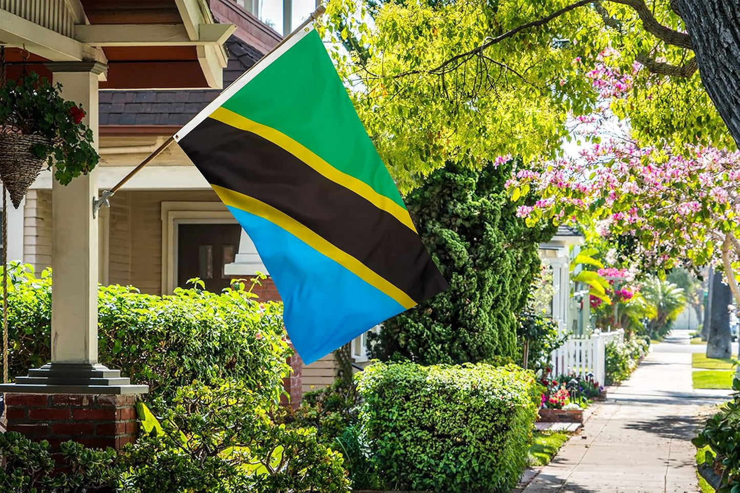 Bandera Tanzania 3x5ft poliéster grueso resistente ojales latón