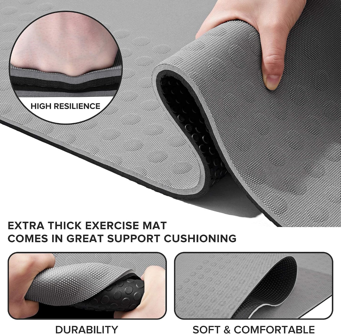 Tapete yoga TPE 2/5pulg antiderrap con correa