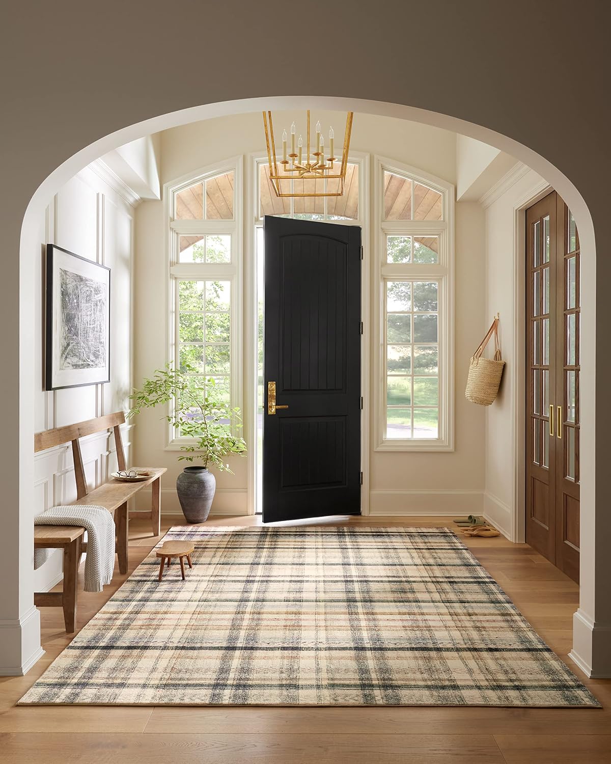 Alfombra decorativa 2x4 marfil/white moderna plush
