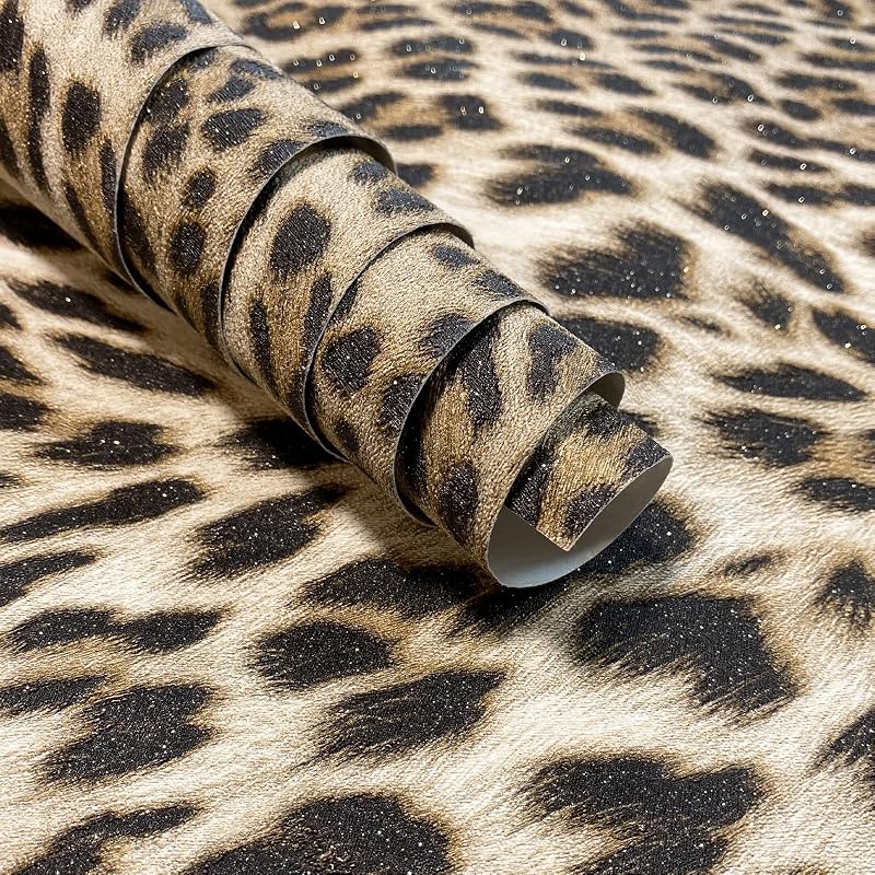 Papel tapiz leopardo 17.3x19.7" no tejido dormitorio sala