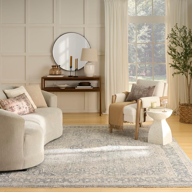 Alfombra azul 5x8 ft dormitorio sala comedor cocina