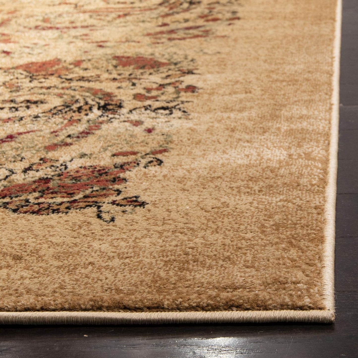 Alfombra decorativa 2'3x4' beige y multicolor