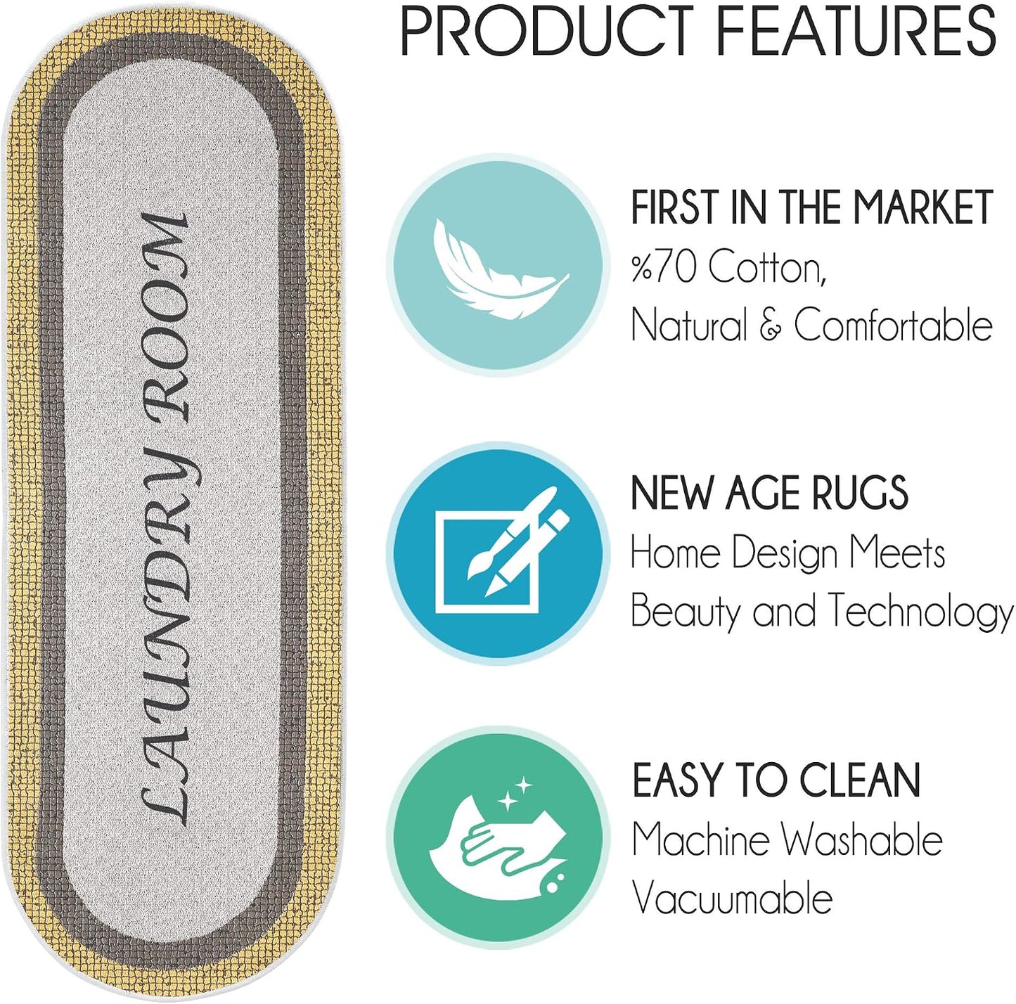 Alfombra antiderrap baño 20x59" lavable
