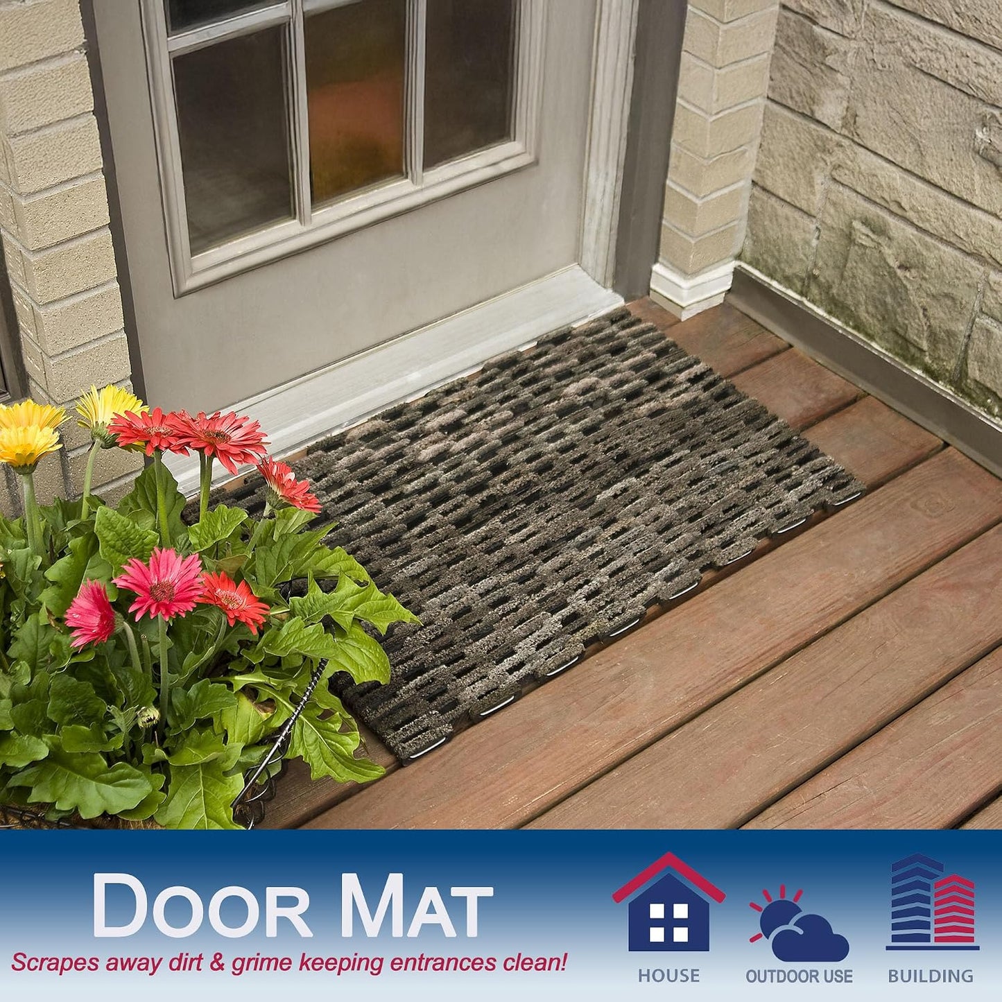 Alfombrilla exterior caucho resistente tela Dura-Rug 400