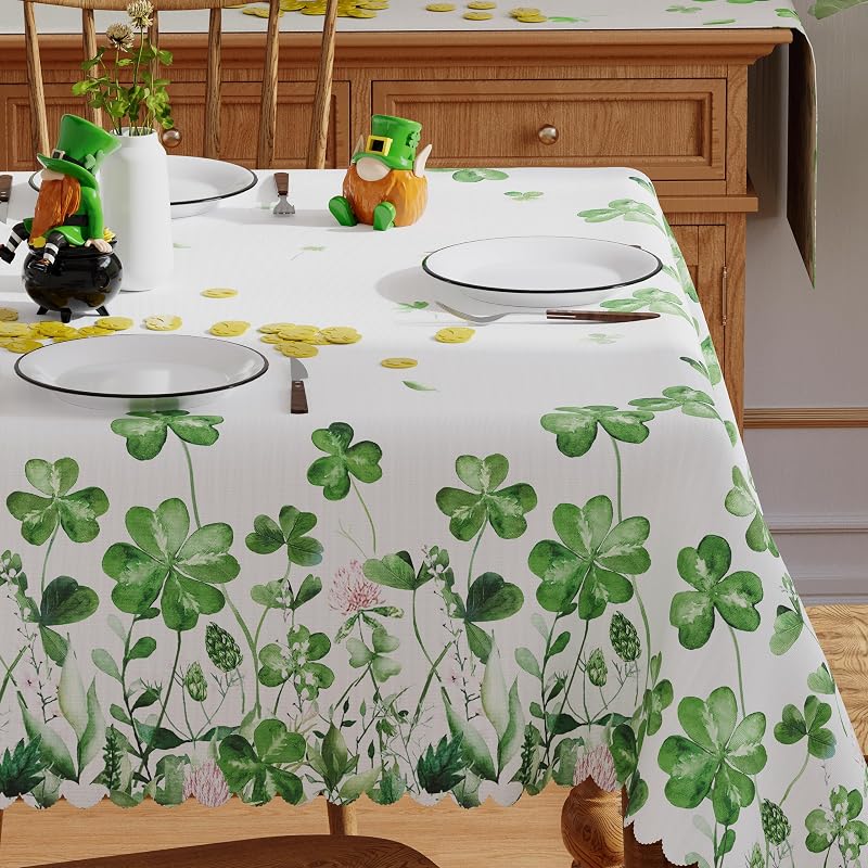 Manteleta St Patricks 60x60pulg verde agua lavable