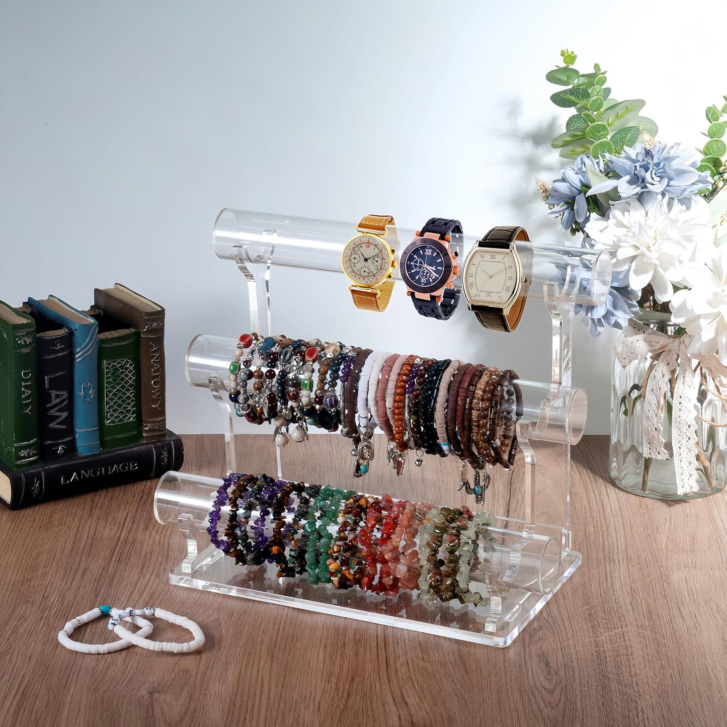 Soporte joyas acrílico 3 niveles desmontable