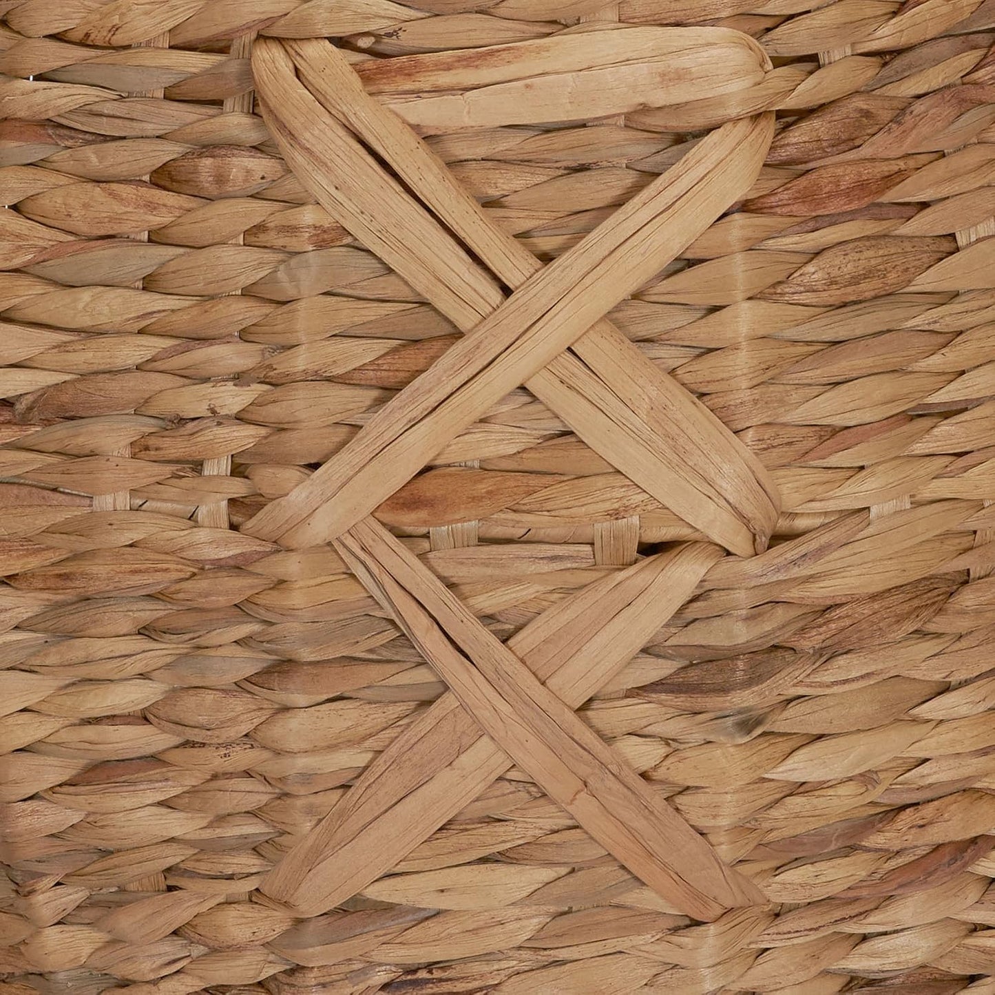 Cesta redonda para suelo diseño X color marrón