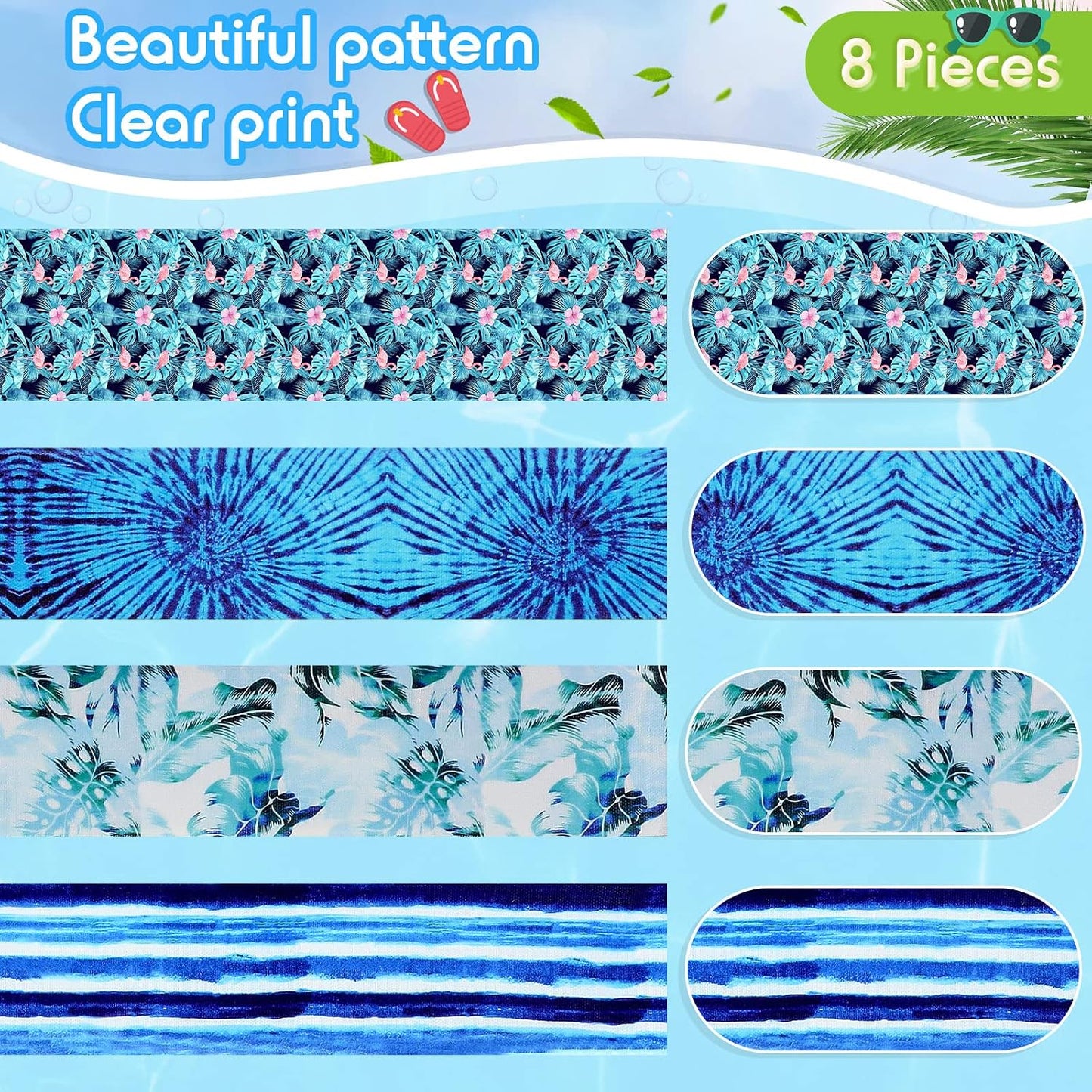8 Pzas Bandas toalla silla playa 15.75x1.97" elásticas