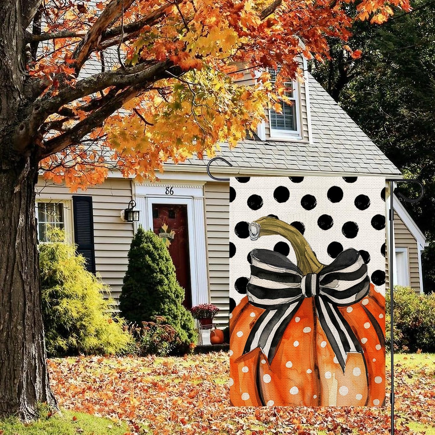 Bandera jardín calabaza otoño 12x18pulg doble cara decoración patio