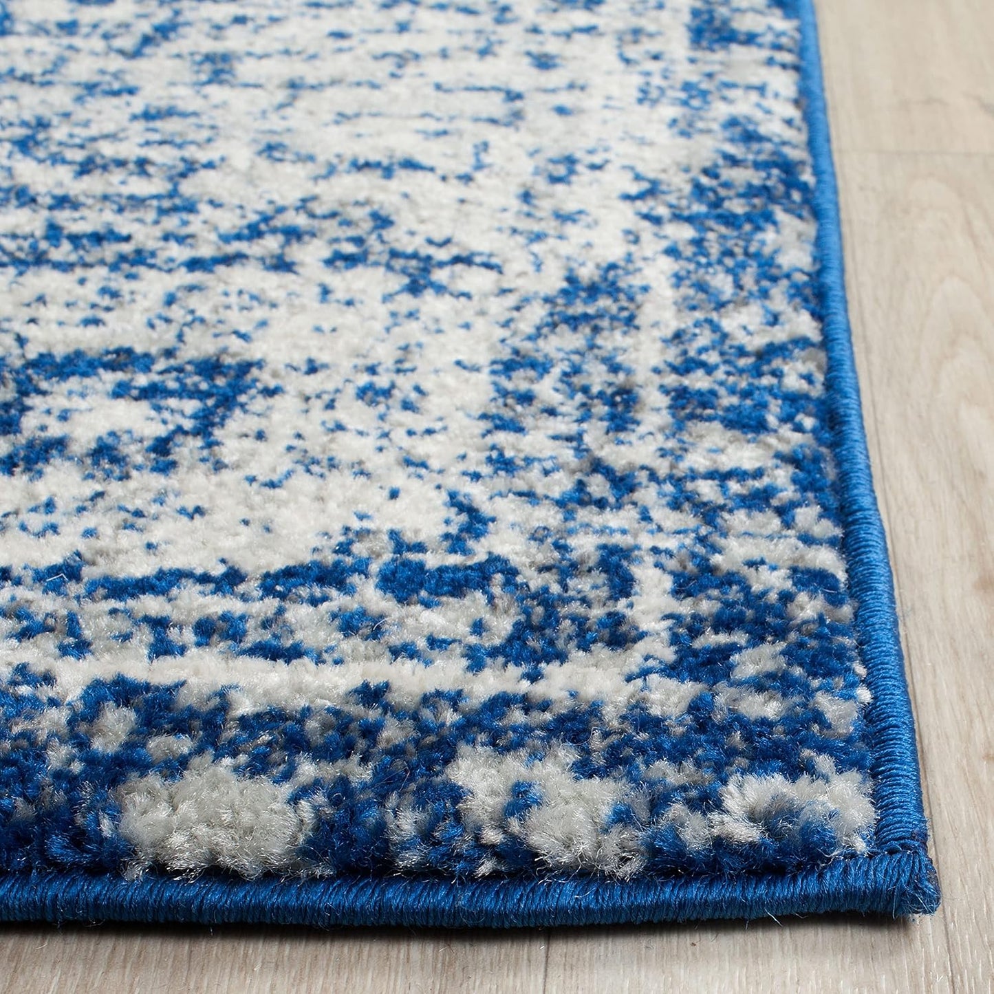 Alfombra sala estilo shabby chic 3x5ft azul marino