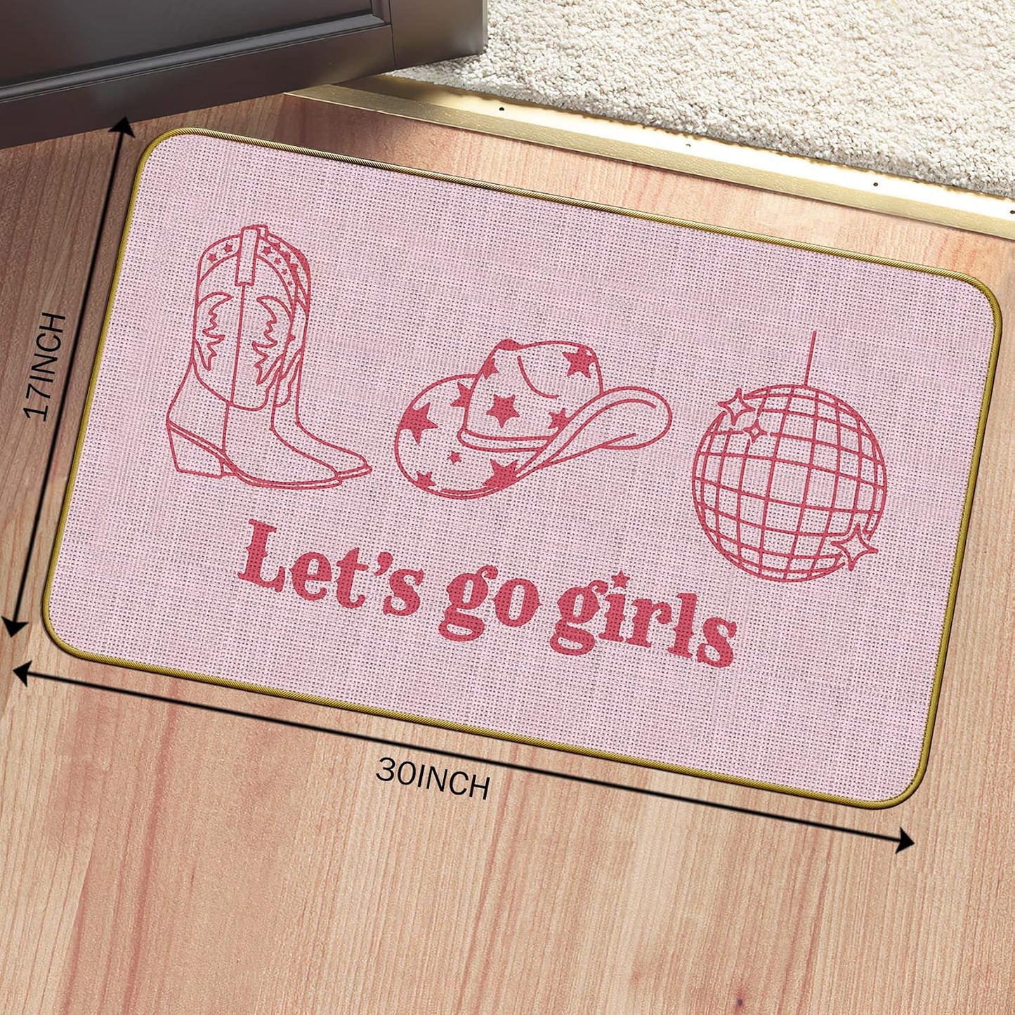 Tapete rosa preppy 30x17" para hogar cocina entrada