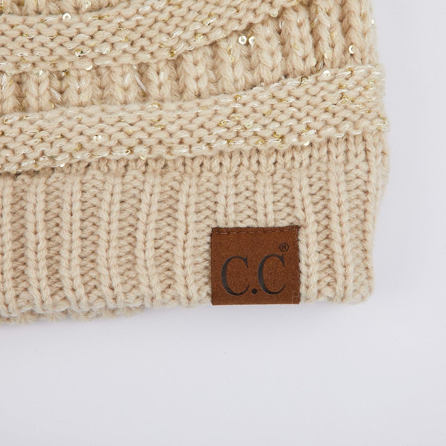 Beanie tejido cable suave estirable
