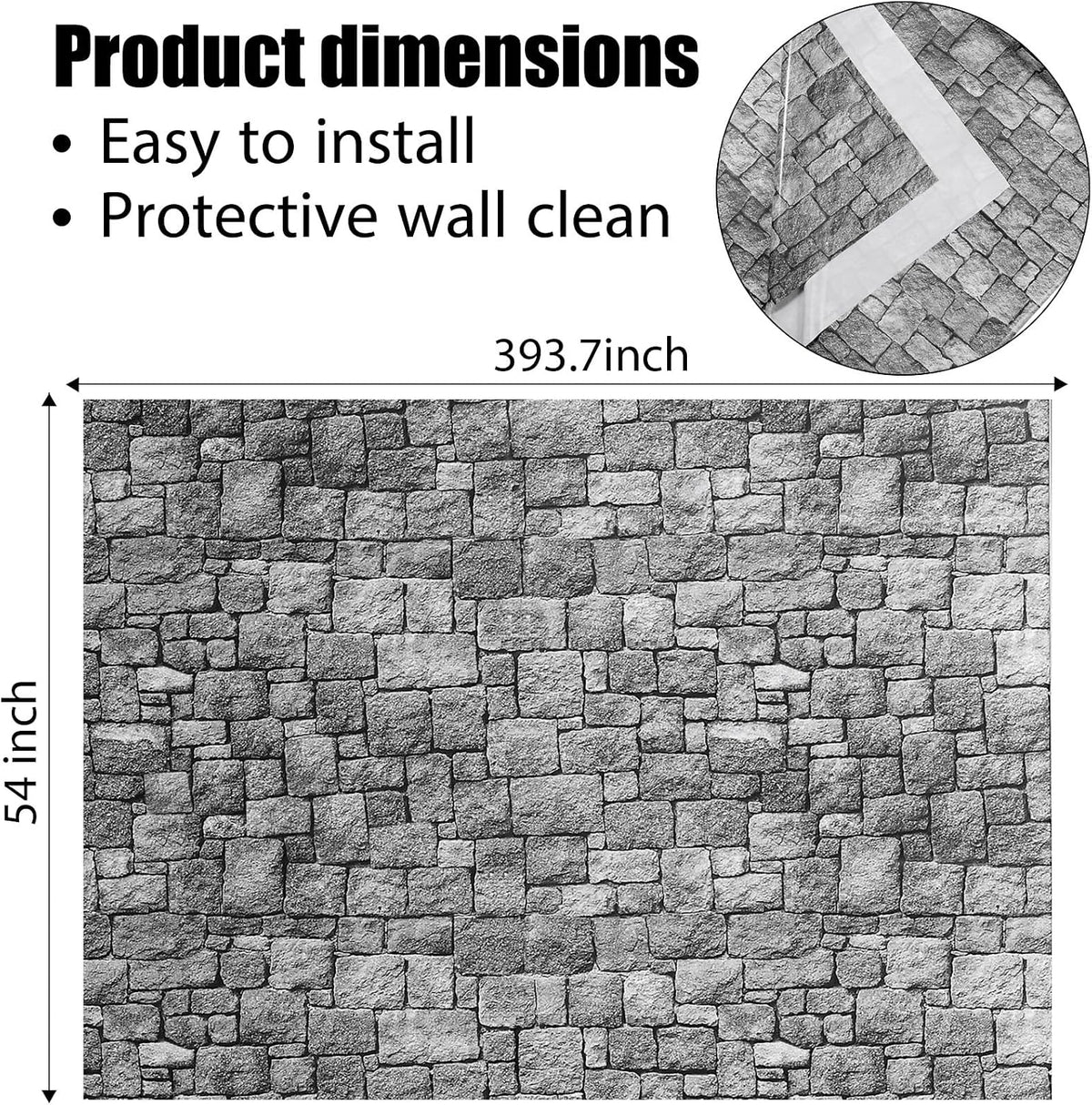 Cortinas papel tapiz ladrillo 4.5x33pies 2hojas decoración hogar
