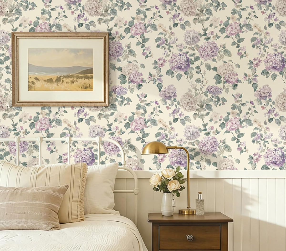 Papel tapiz floral bohemio autoadhesivo para cuarto