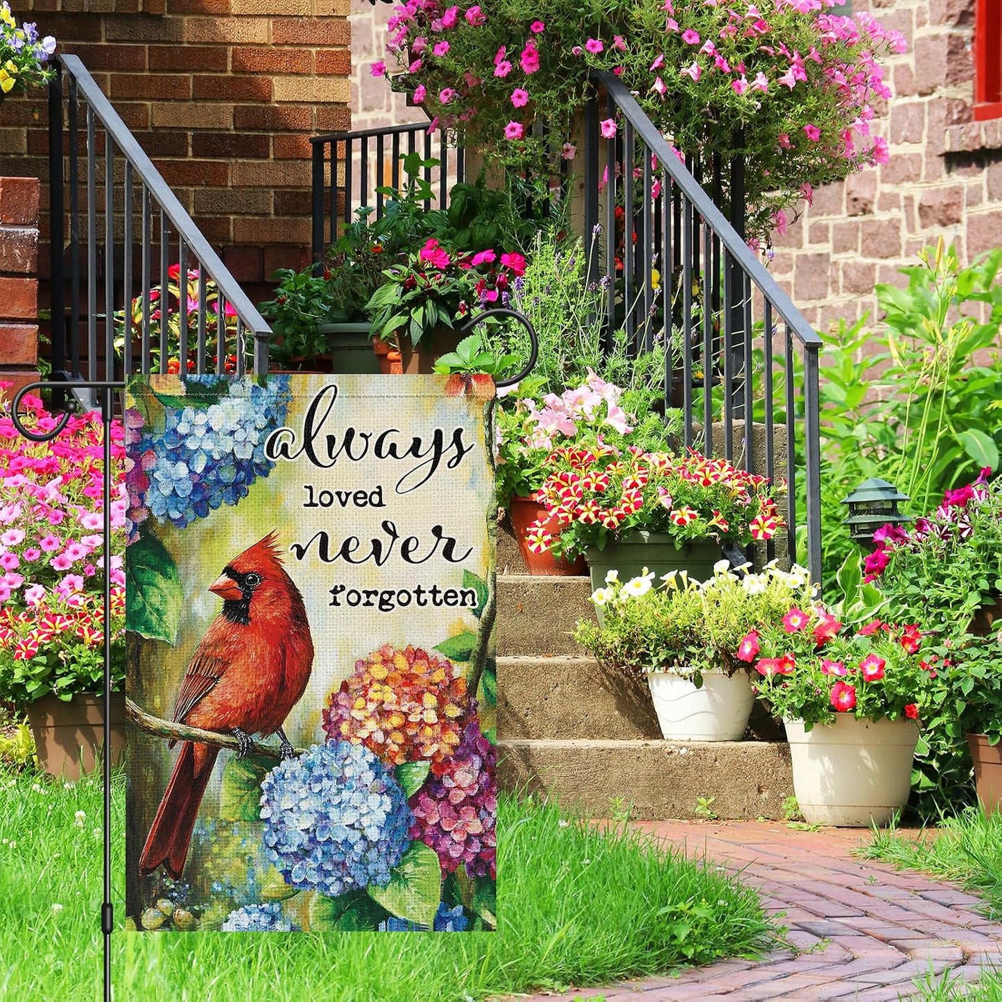 Bandera primavera verano 12x18pulg arpillera doble cara