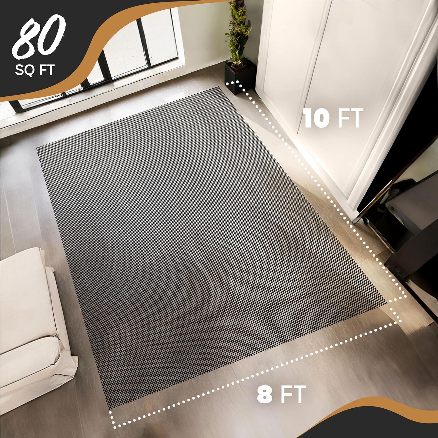 Almohadilla antiderrap 8x10ft para suelos madera