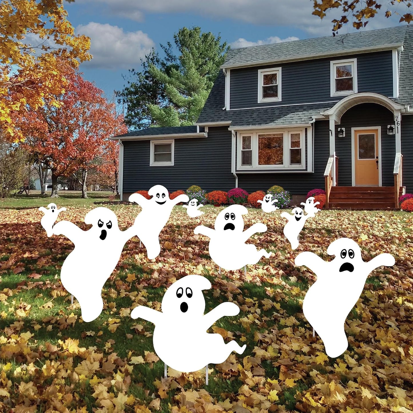 Decoración fantasma césped Halloween 10"