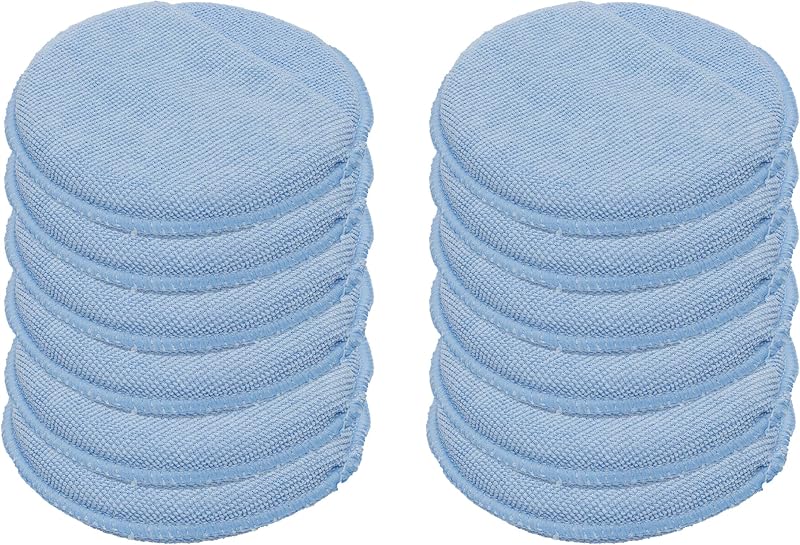 Aplicador cera microfibra azul con espuma bolsillo dedos 12 pzas